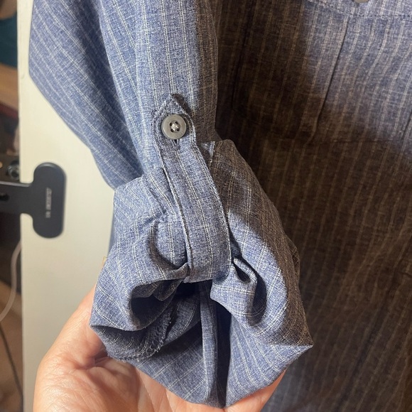 Marmot becka long sleeve pullover half button shirt blue large - Picture 7 of 8